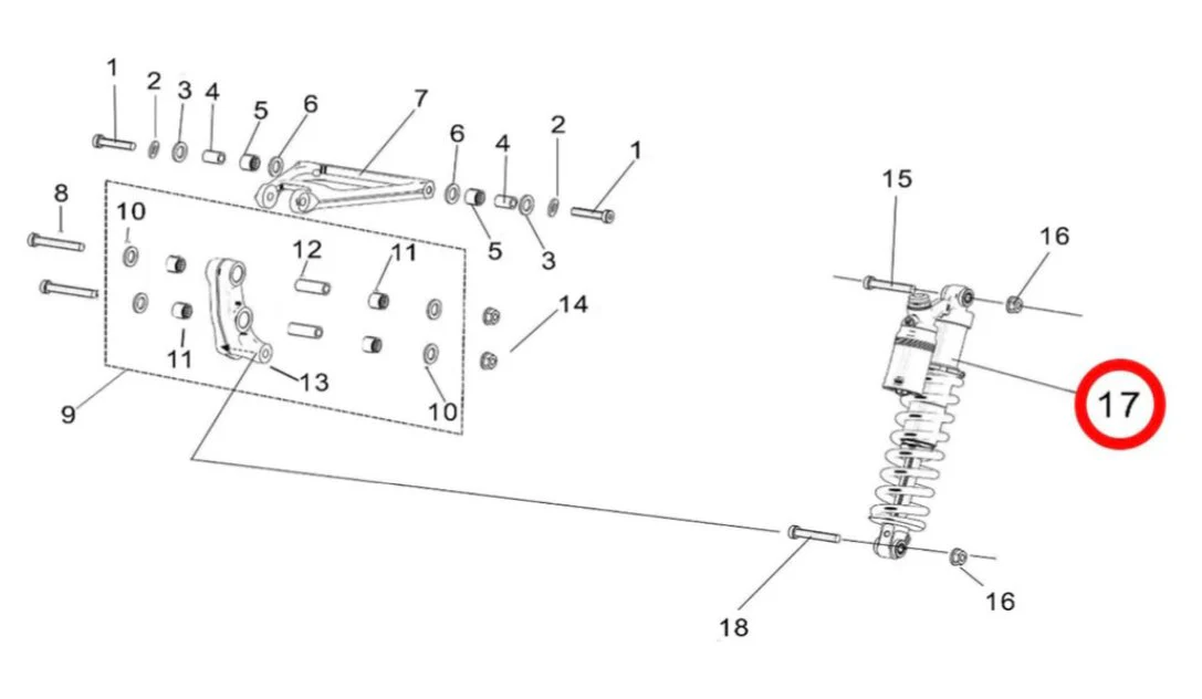 Light Bee KKE Rear Shock Absorber (Black Spring) - Image 2