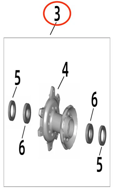 Ultra Bee Front Wheel Hub Assembly - Image 2